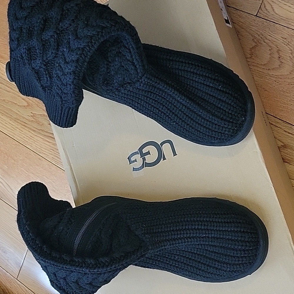 Black Knit Tall UGG Boots